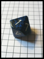 Dice : Dice - 10D - Blue and Black Speckled With White Numerals